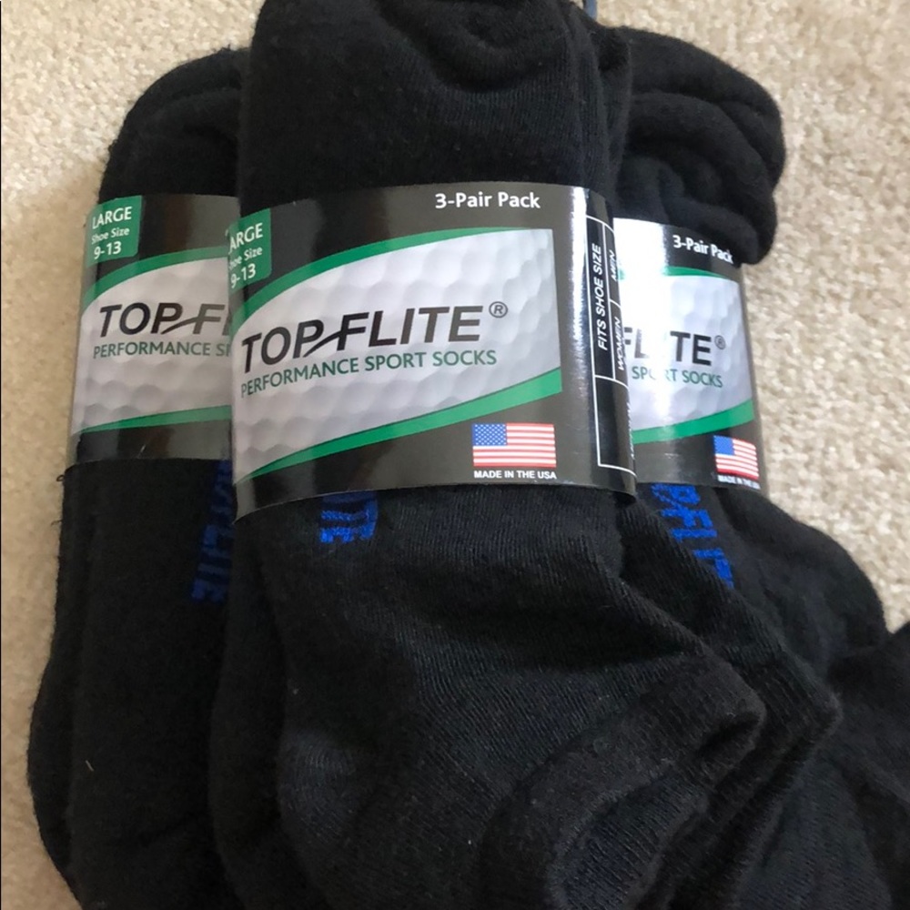 Top flite performance sport socks 9 pairs